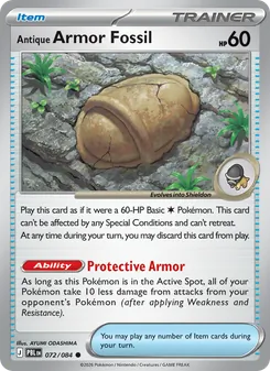 Antique Armor Fossil 072/84 Pitch Black